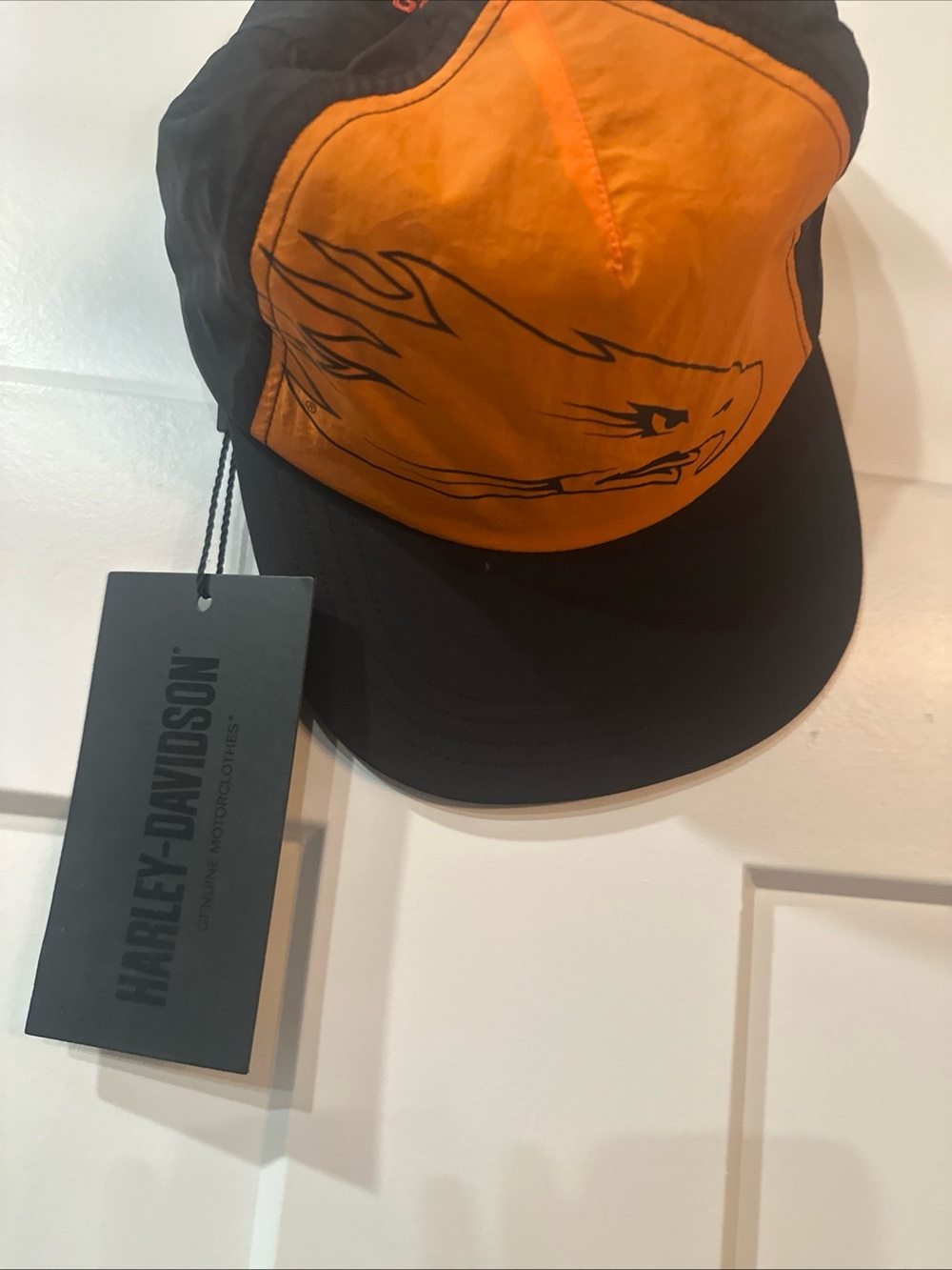 Harley-Davidson Screaming Eagle Snap Hat Cap Black Orange New with Tags